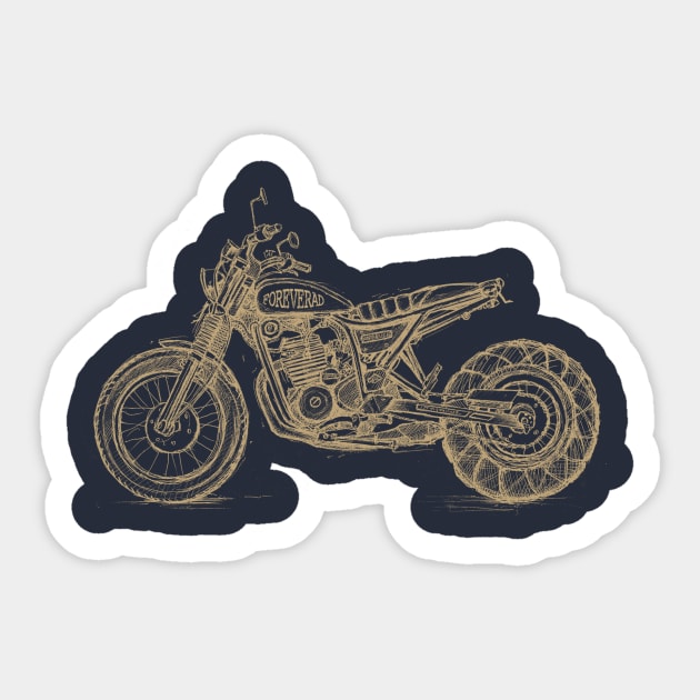 Foreverad Tracker Motorbike Sticker by ElzeroStudio